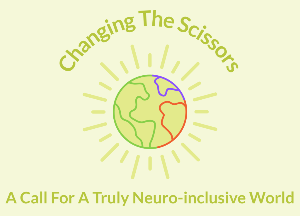 mutli coloured globe surrounded by rays of sunshine to reflect a neuro inlcusive world