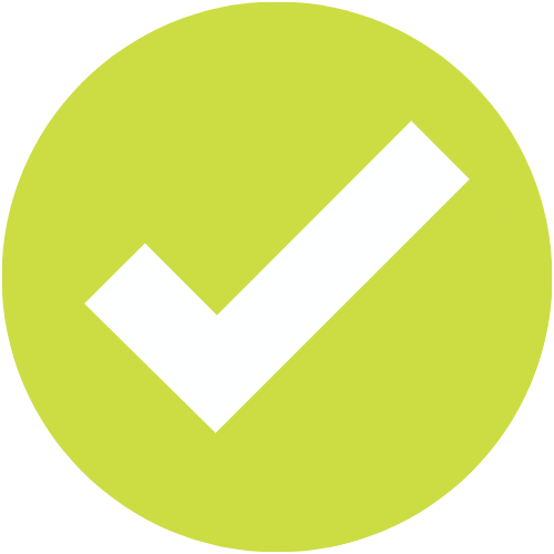 white check icon in green circle