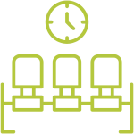 wait room seats with clock above